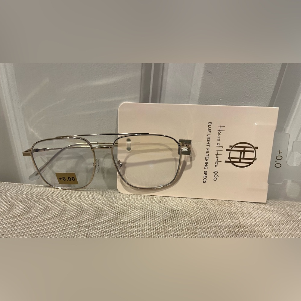 NWT House of Harlow 1960 Women's Clear Blue Light Glasses